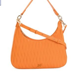 NWOT JASON WU Persimon Orange Embossed Shoulder Bag with Removable Straps